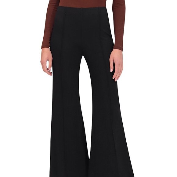 Bagatelle Ponte Wide Leg Black Pants Pintuck Pull-On Trousers NWT Size M - Picture 1 of 4
